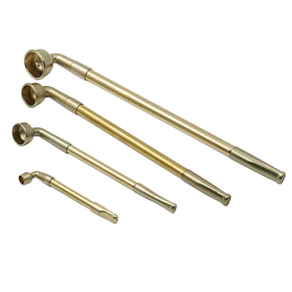 Vintage Brass-Plated Metal Tobacco Pipe – Extendable Classic Smoking Pipe for Loose Tobacco and Cigarettes (2pcs)