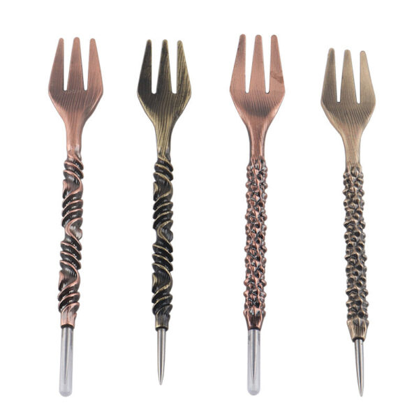 Metal Hookah Accessories | Arabian Shisha Fork & Pick with Leather Case | Premium Shisha Tools  (4pcs))