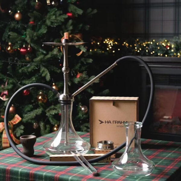 Border Stainless Steel Hookah | Premium Original Wooden Box Shisha | High-Quality Stainless Steel Water Pipe